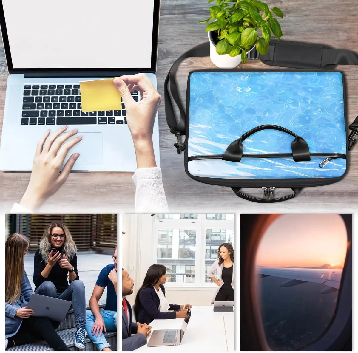 Laptop Shoulder Bag Computer Bag 13-15 Inches Laptop Carrying Case with Shoulder Strap for Women Men