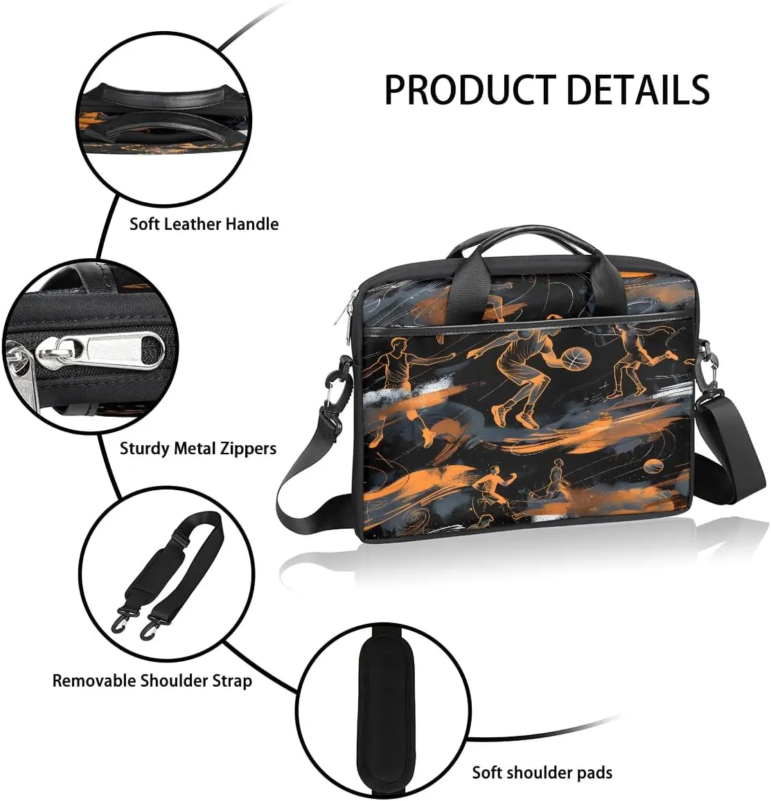 Laptop Shoulder Bag Computer Bag 13-15 Inches Laptop Carrying Case with Shoulder Strap for Women Men
