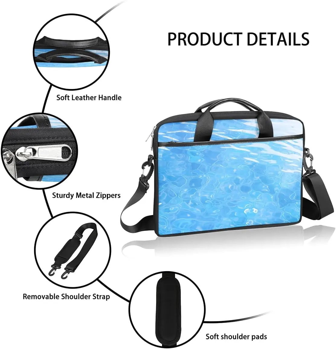 Laptop Shoulder Bag Computer Bag 13-15 Inches Laptop Carrying Case with Shoulder Strap for Women Men