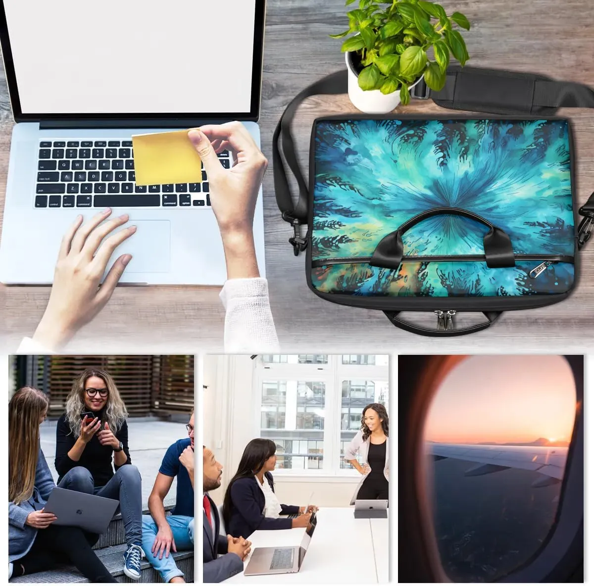 Laptop Shoulder Bag for 13-15 Inch Waterproof Laptop Sleeve Case Bag Slim Computer Carry Case Computer Cases for Laptops