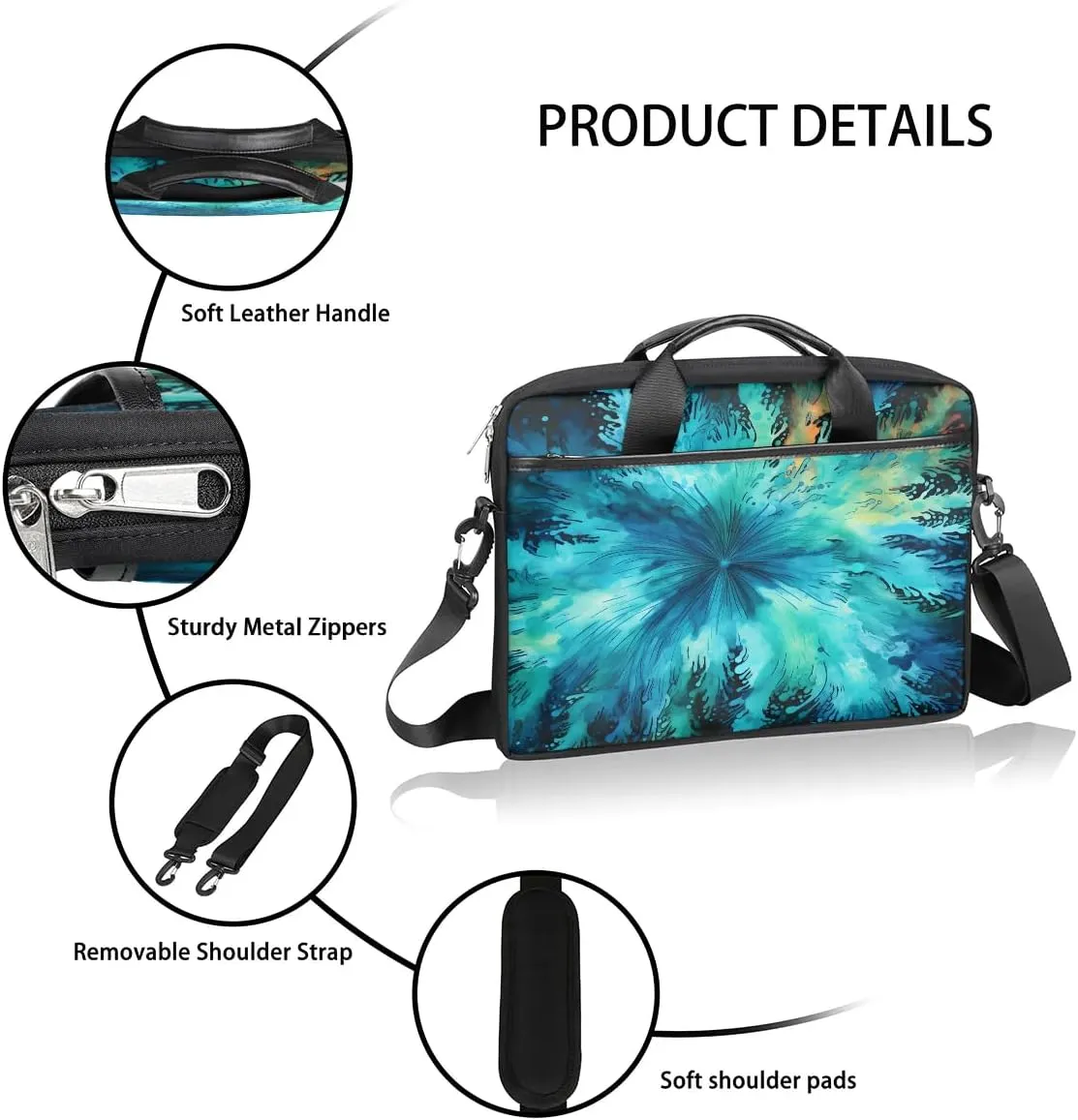 Laptop Shoulder Bag for 13-15 Inch Waterproof Laptop Sleeve Case Bag Slim Computer Carry Case Computer Cases for Laptops