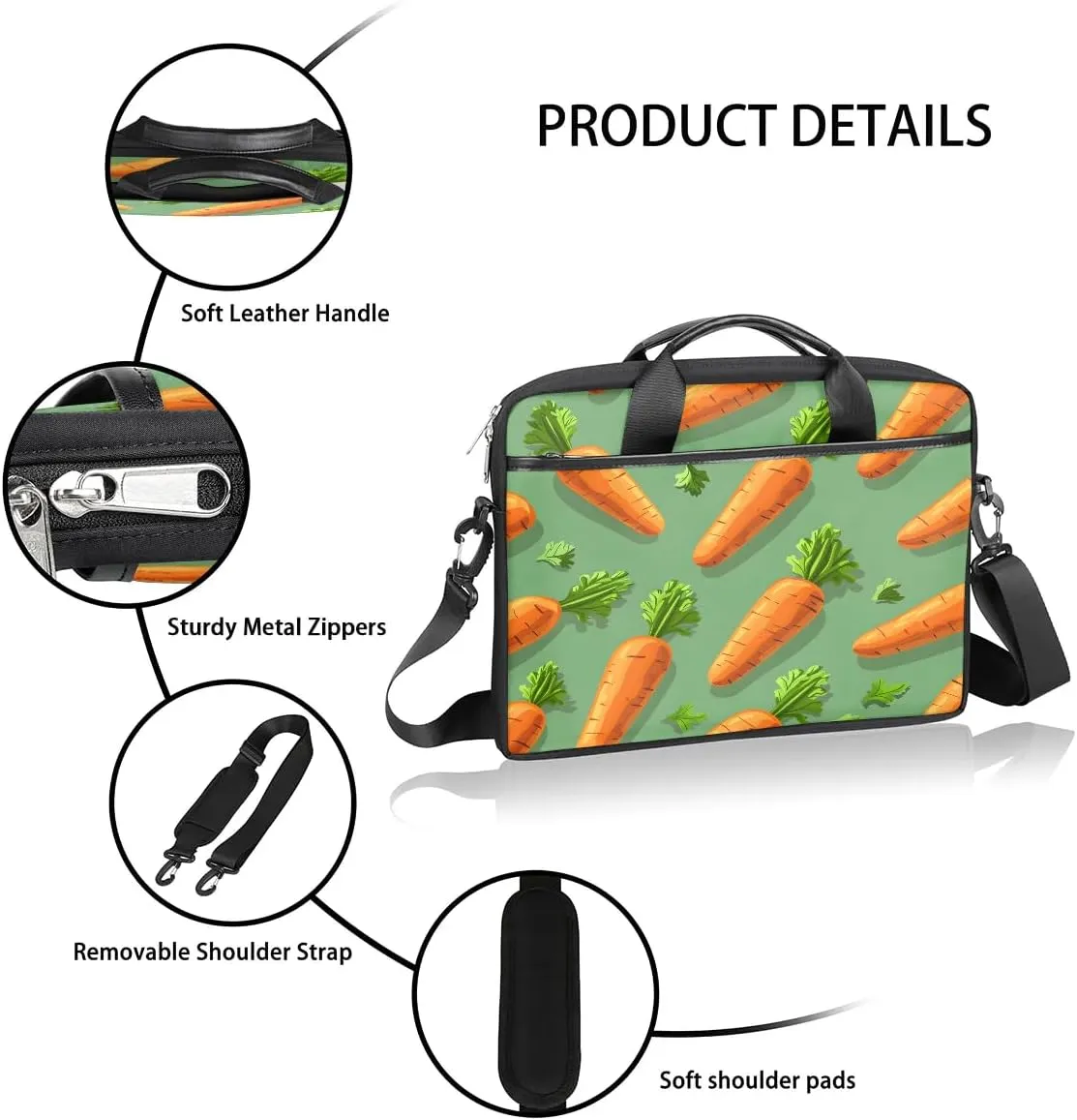 Laptop Shoulder Bag for 13-15 Inch Waterproof Laptop Sleeve Case Bag Slim Computer Carry Case Computer Cases for Laptops