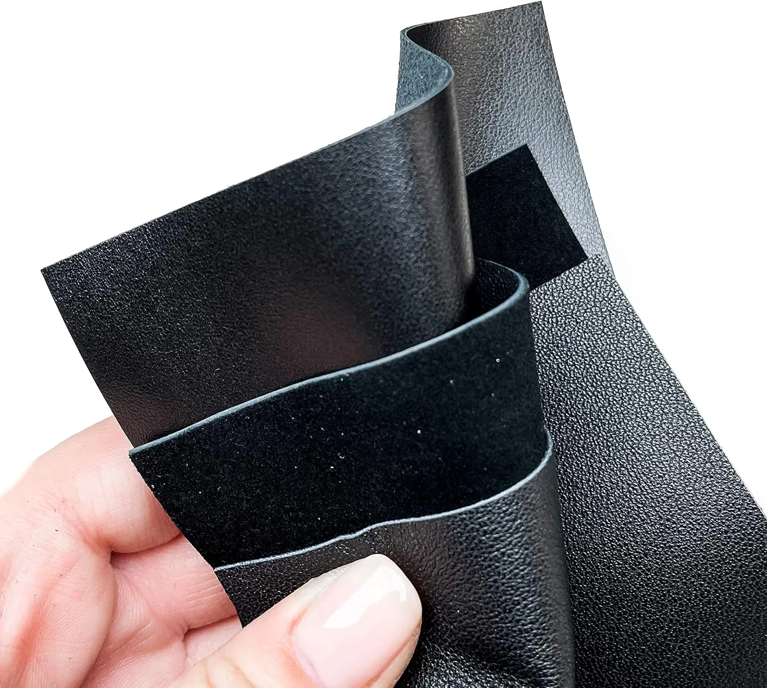 Leather Fabric for Crafts: Black Suede & Lambskin Hides (3 Sheets) - 5x5IN/12x12cm