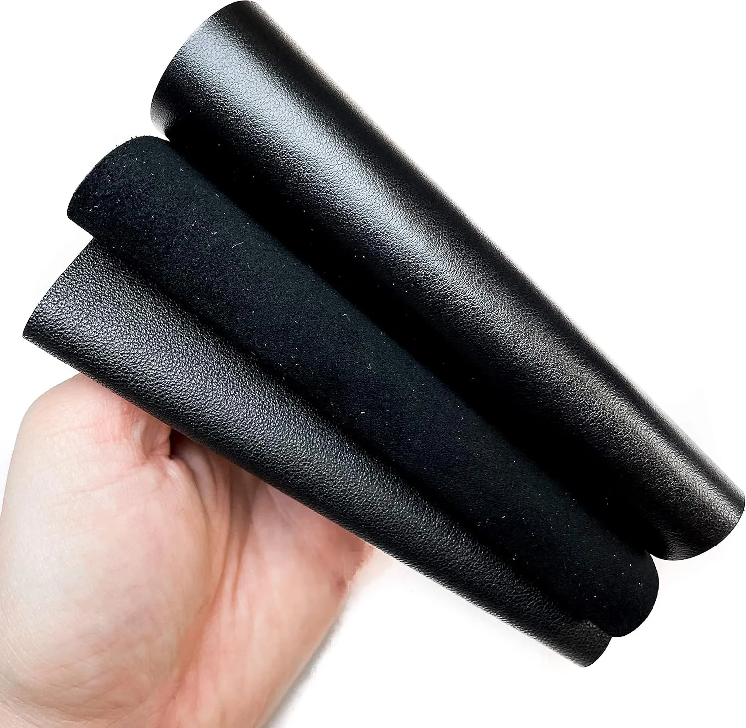 Leather Fabric for Crafts: Black Suede & Lambskin Hides (3 Sheets) - 5x5IN/12x12cm