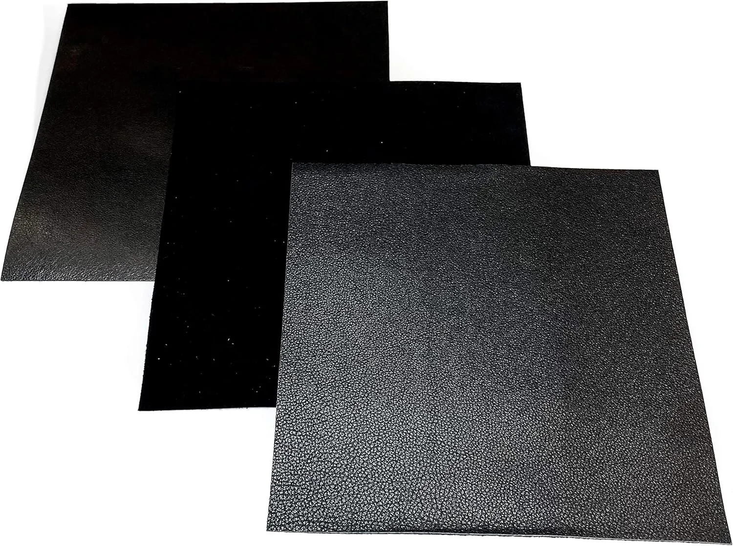Leather Fabric for Crafts: Black Suede & Lambskin Hides (3 Sheets) - 5x5IN/12x12cm