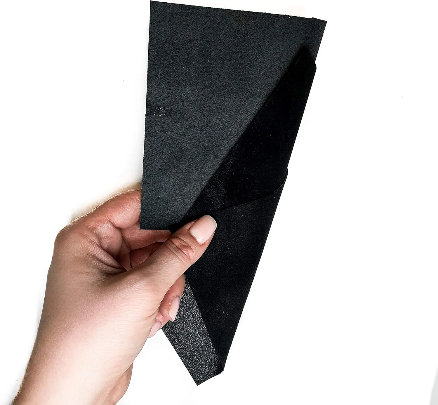 Leather Fabric for Crafts: Black Suede & Lambskin Hides (3 Sheets) - 5x5IN/12x12cm