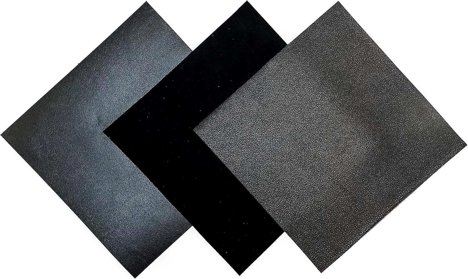 Leather Fabric for Crafts: Black Suede & Lambskin Hides (3 Sheets) - 5x5IN/12x12cm