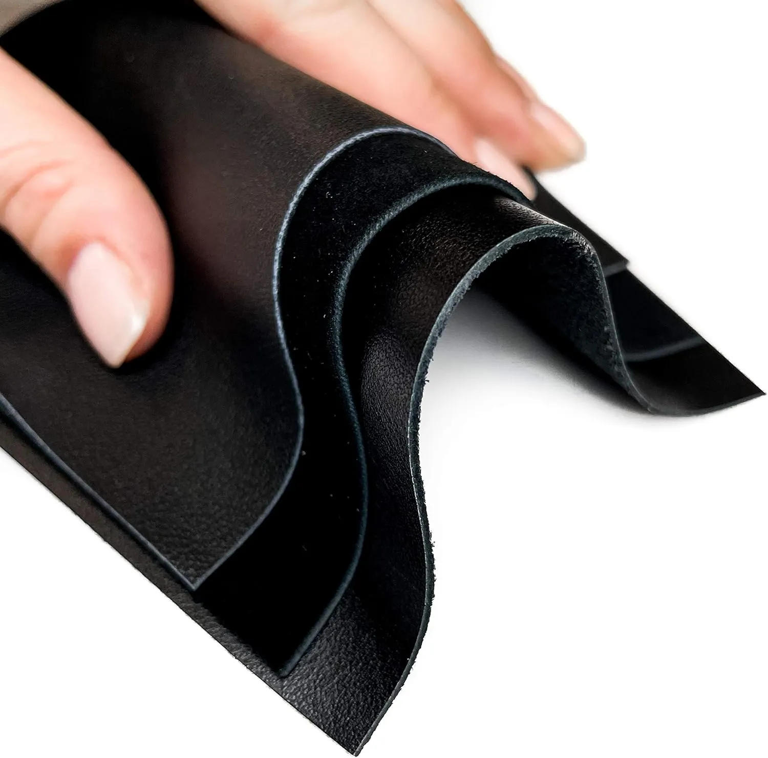 Leather Fabric for Crafts: Black Suede & Lambskin Hides (3 Sheets) - 5x5IN/12x12cm