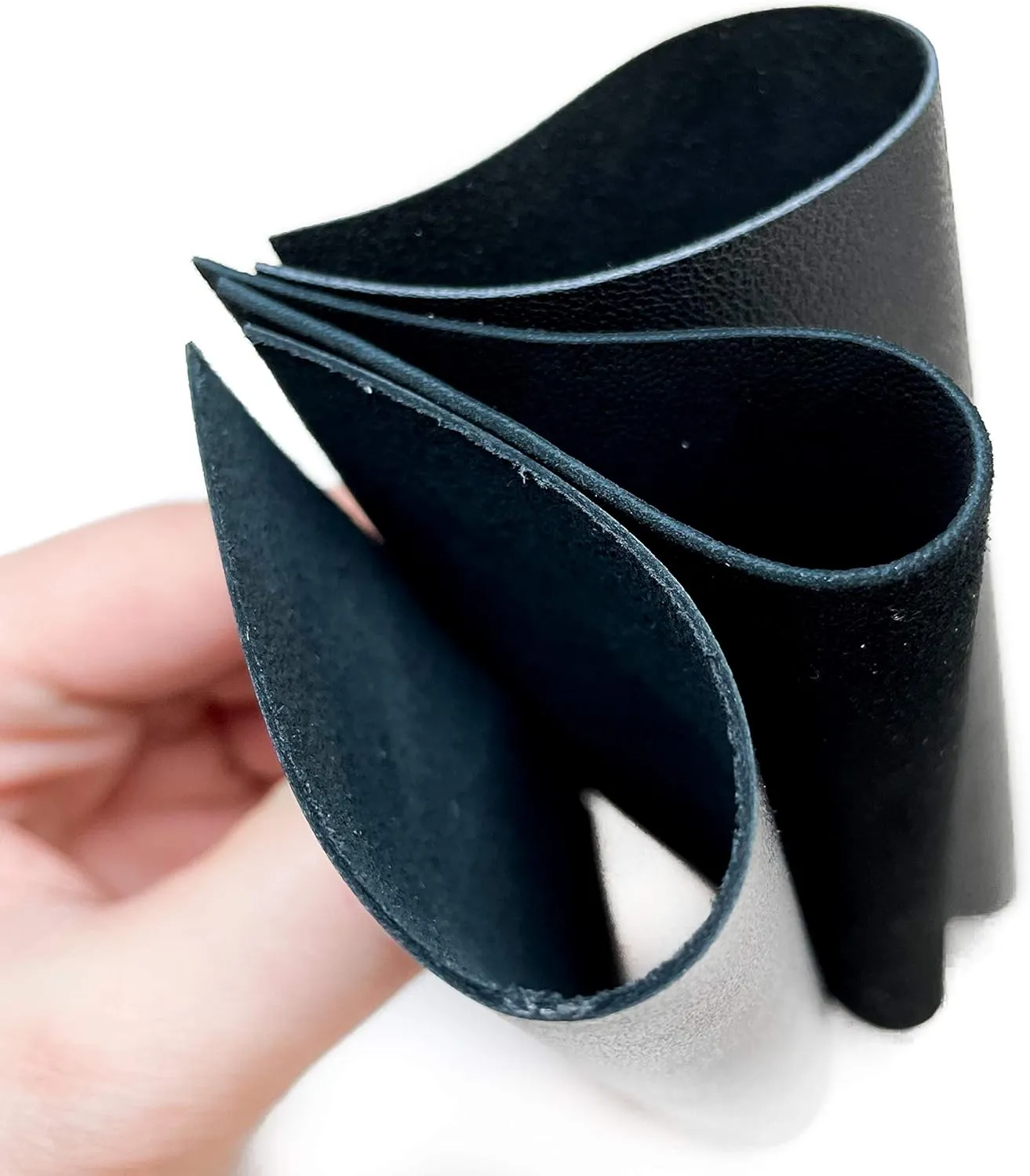 Leather Fabric for Crafts: Black Suede & Lambskin Hides (3 Sheets) - 5x5IN/12x12cm