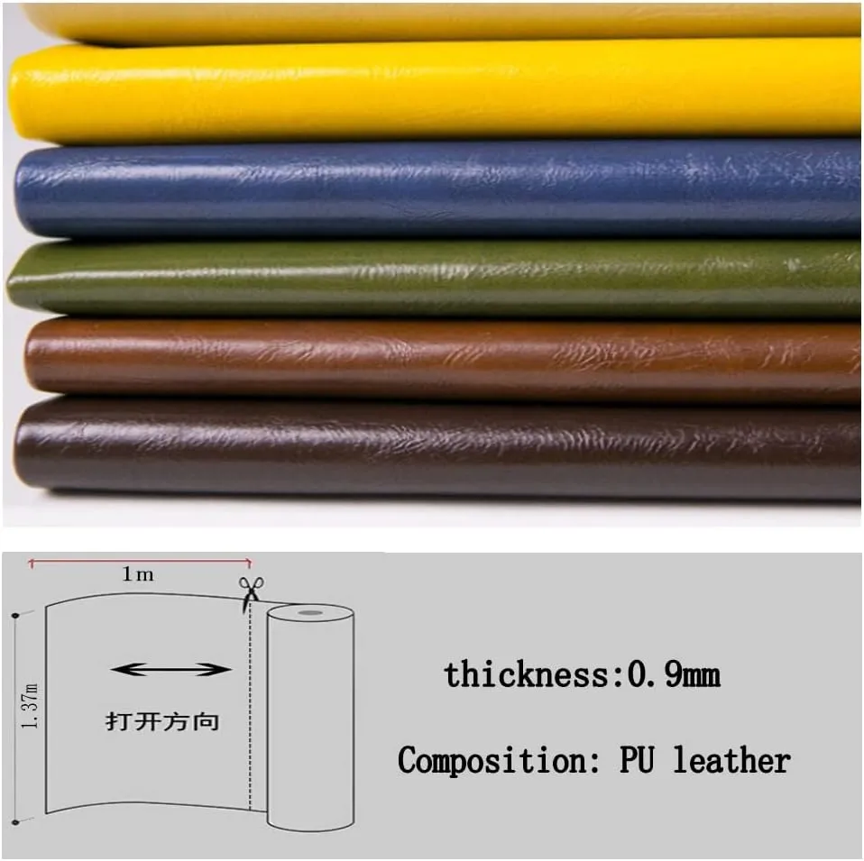 Leather Fabric Heavy Feel Faux Leather Fabric, Oil Wax Leather Leatherette Upholstery Crafts DIY Sewings Sofa Handbag (Size:1.37 * 2,Color:Dark Green)