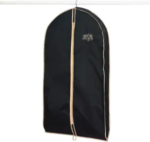 Lillian Vernon Script Monogram Garment Bag for Men & Women – Personalized 40” Clothing Protector for Suits, Dresses, Gowns, Costumes, & Uniforms, Heavy Duty Black Poly Bags for Travel & Storage