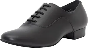 Linodes Men's Latin Dance Shoes 1 Inch Leather Sole Ballroom Salsa Tango Waltz Character Shoe