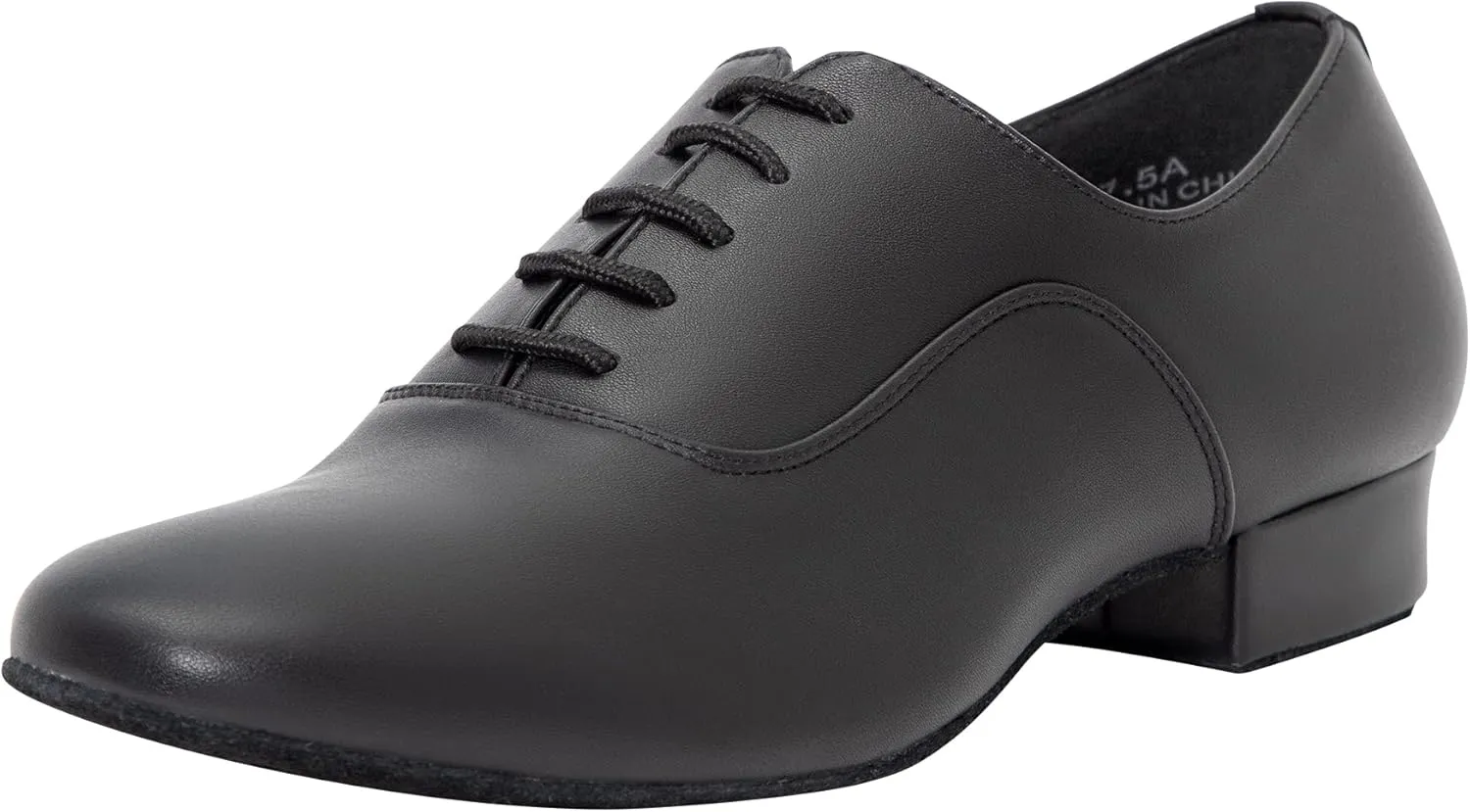Linodes Men's Latin Dance Shoes 1 Inch Leather Sole Ballroom Salsa Tango Waltz Character Shoe