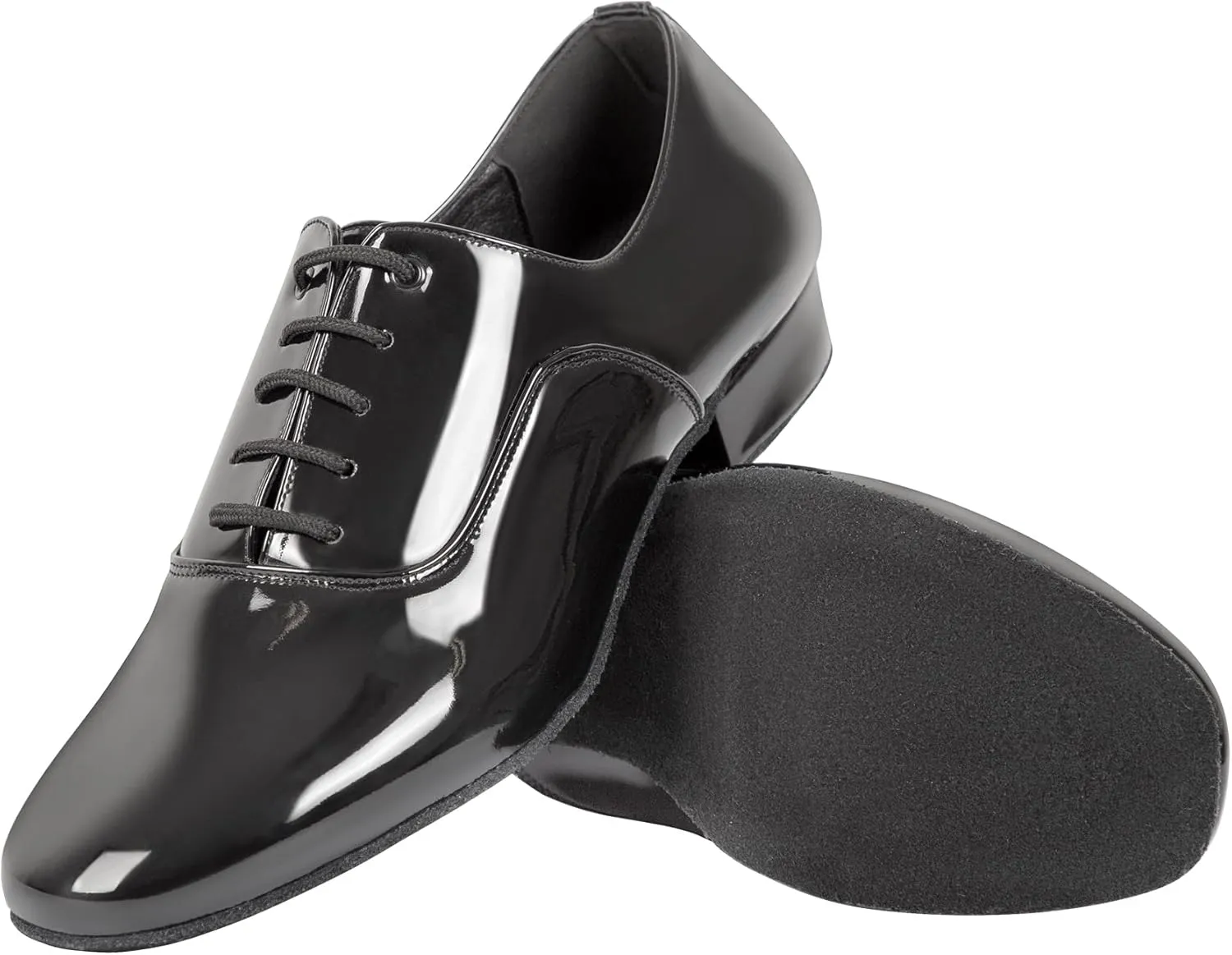 Linodes Men's Latin Dance Shoes 1 Inch Leather Sole Ballroom Salsa Tango Waltz Character Shoe