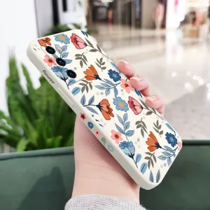 Liquid Silicone Garden Floral Phone Case For Huawei