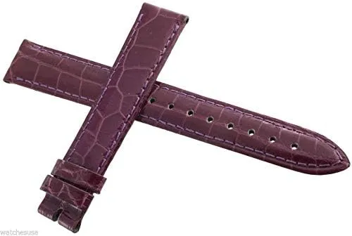 Locman Women's 16mm Purple Alligator Leather Watch Band Strap