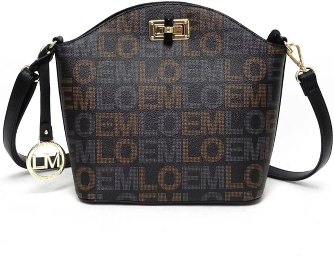 LOEM monogrammed signature cross-body messenger wallet shoulder Bag set lock