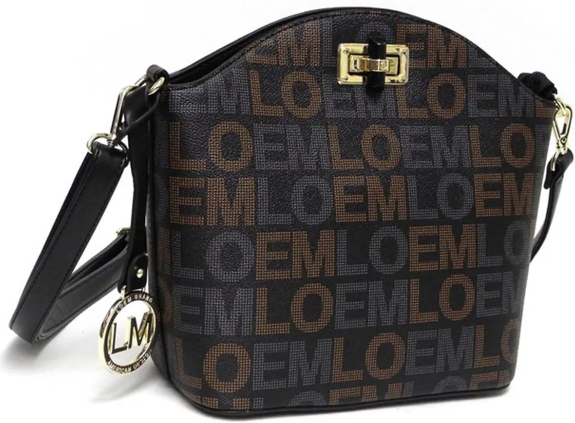 LOEM monogrammed signature cross-body messenger wallet shoulder Bag set lock