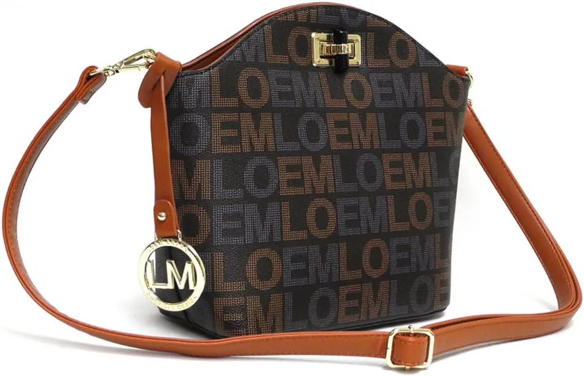 LOEM monogrammed signature cross-body messenger wallet shoulder Bag set lock