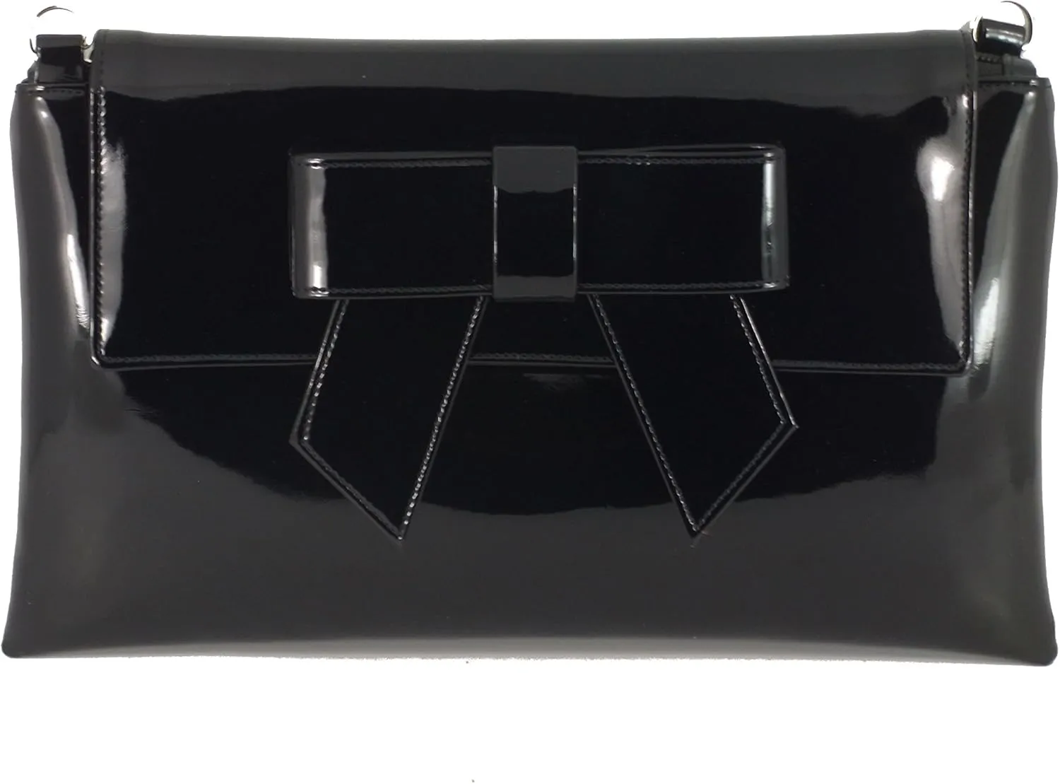 LONI Womens Clutch Bag Shoulder Bag Wristlet in Patent Faux Leather