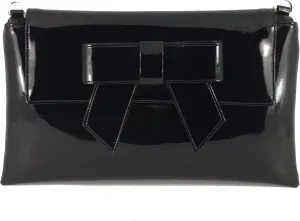 LONI Womens Clutch Bag Shoulder Bag Wristlet in Patent Faux Leather