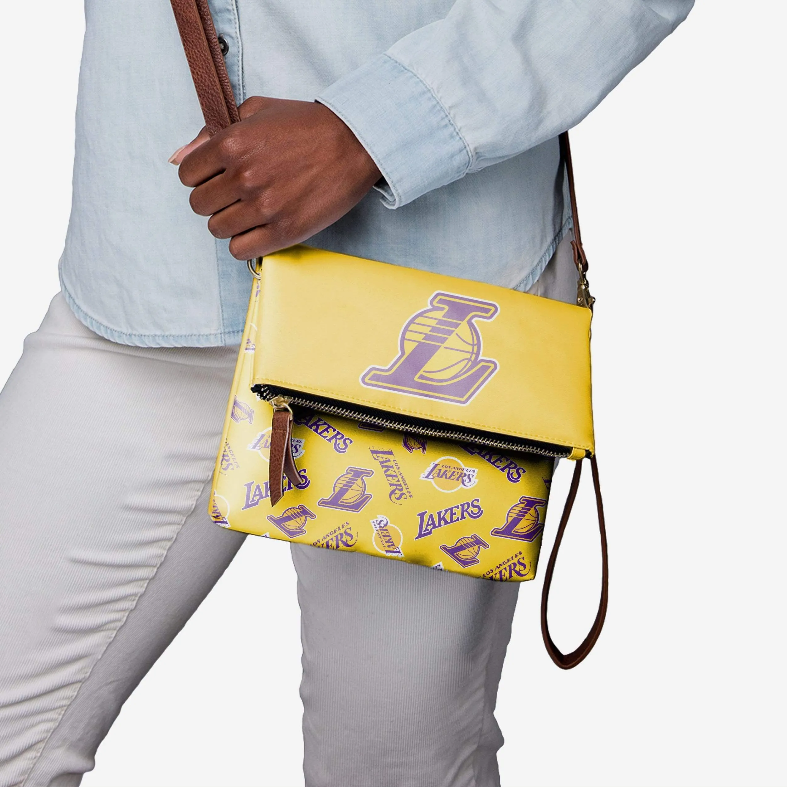 Los Angeles Lakers Printed Collection Foldover Tote Bag