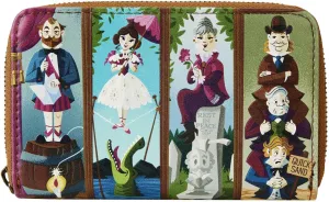Loungefly Disney Haunted Mansion Stretching Room Portraits Faux Leather Zip-Around Wallet