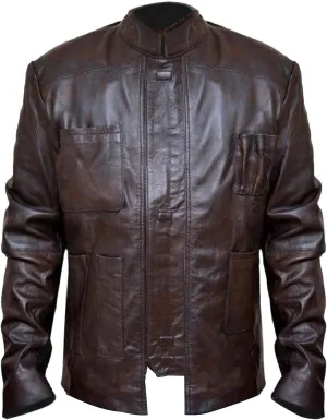 LP-FACON Mens Space Solitary Cosplay Costume Leather Jacket Collection Brown/Black