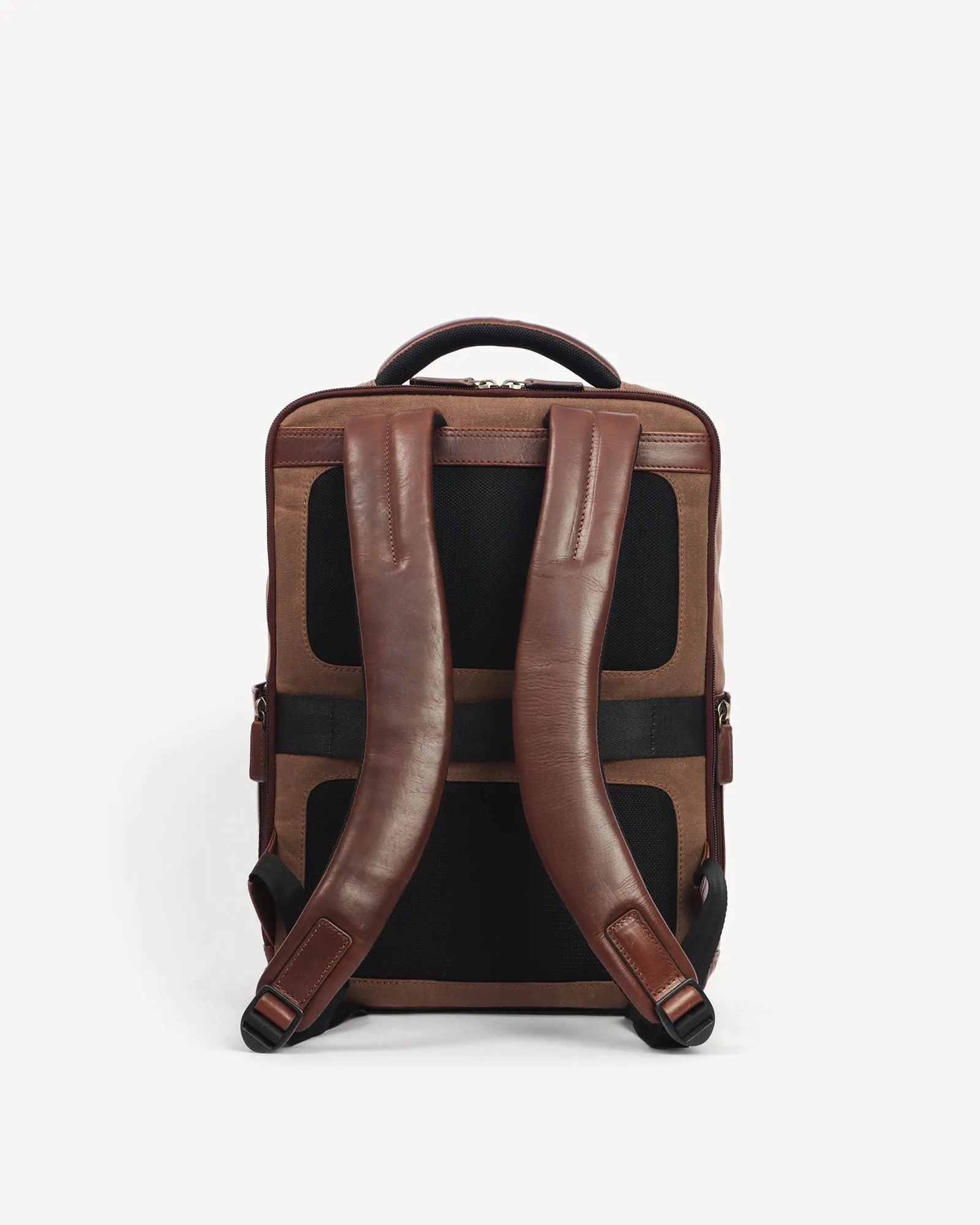 Lyon Waxed Canvas & Leather Backpack - Vintage Brown