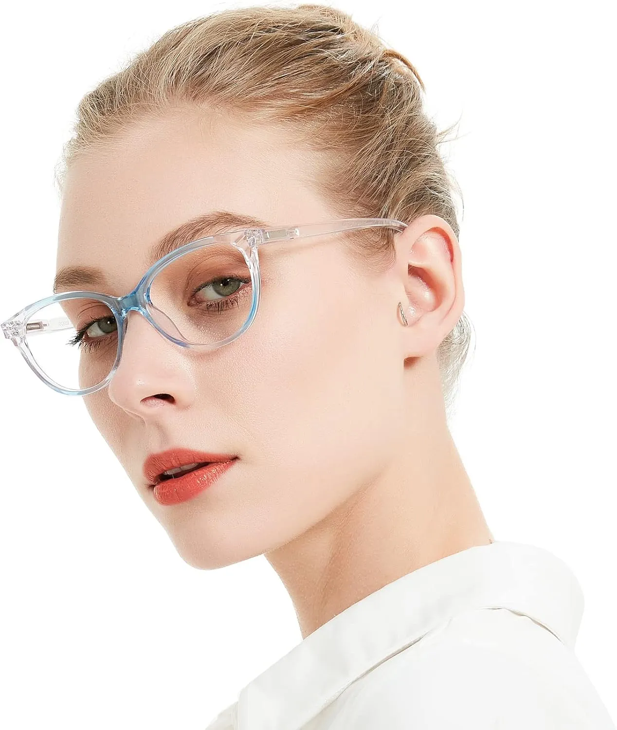MARE AZZURO Clear Reading Glasses Women Fashion Round Readers 0 1.0 1.25 1.5 1.75 2.0 2.25 2.5 2.75 3.0 3.5 4.0 5.0 6.0