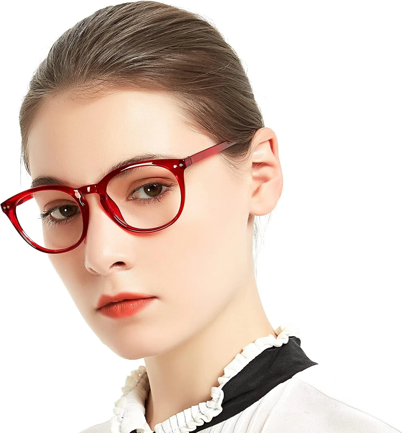 MARE AZZURO Reading Glasses Women Round Readers 0 1.0 1.25 1.5 1.75 2.0 2.25 2.5 2.75 3.0 3.5 4.0 5.0 6.0 (Red 125)