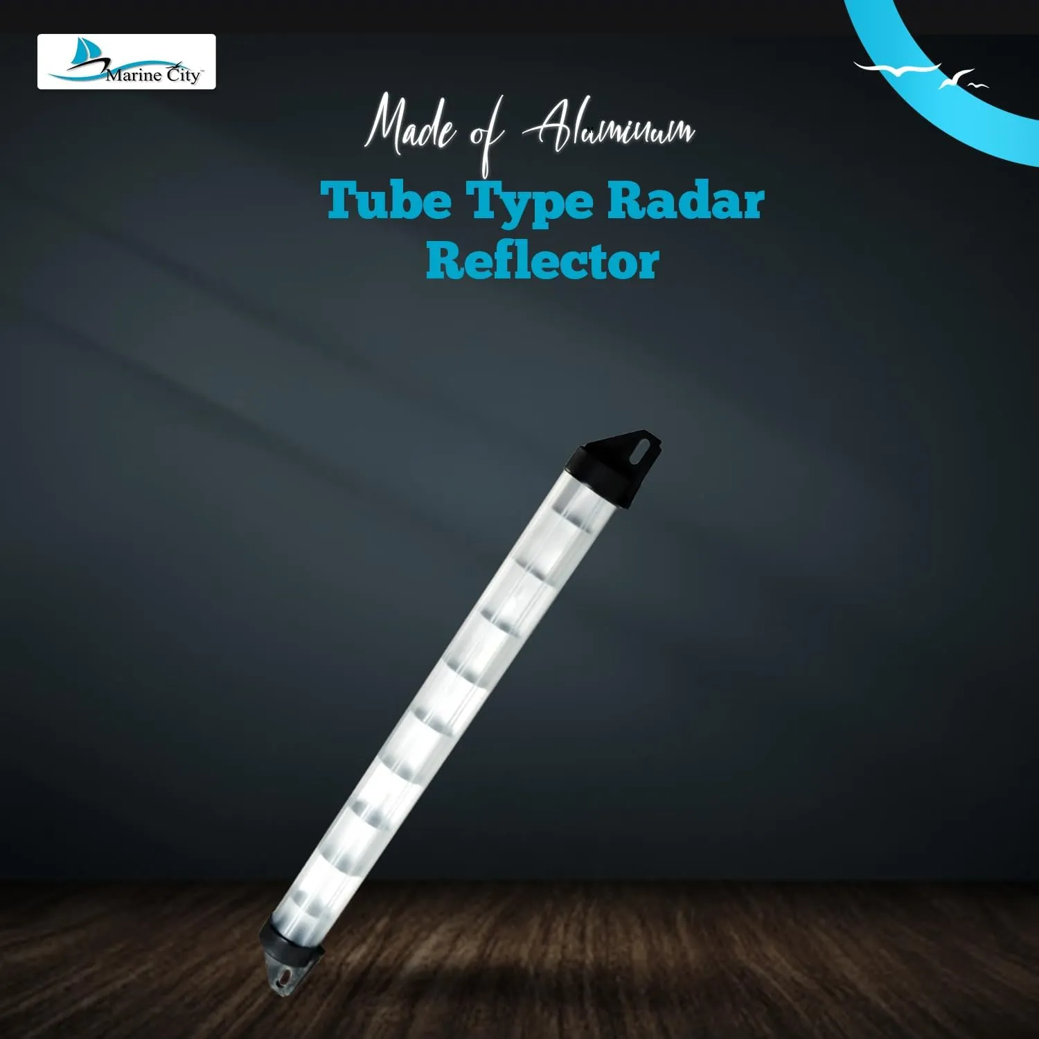 MARINE CITY Tube Type Radar Reflector, Aluminum Sturdy and Strong Smooth Design, Ideal for Powerboats, Pontoons, Boats, RVs, Ships, Yachts
