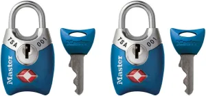 Master Lock 4689T TSA Approved Keyed Lock, 2 Pack, Colors May Vary