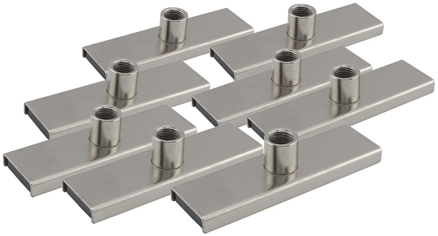 Master Magnetics Ceramic Channel Magnets with Plated Base and Nut - 3" Length, 0.9" Width, 0.75" Total Height with 3/8"-24 Nut, 22 lb. Pull, Nickel Plated, Pack of 8, CA293WNX8