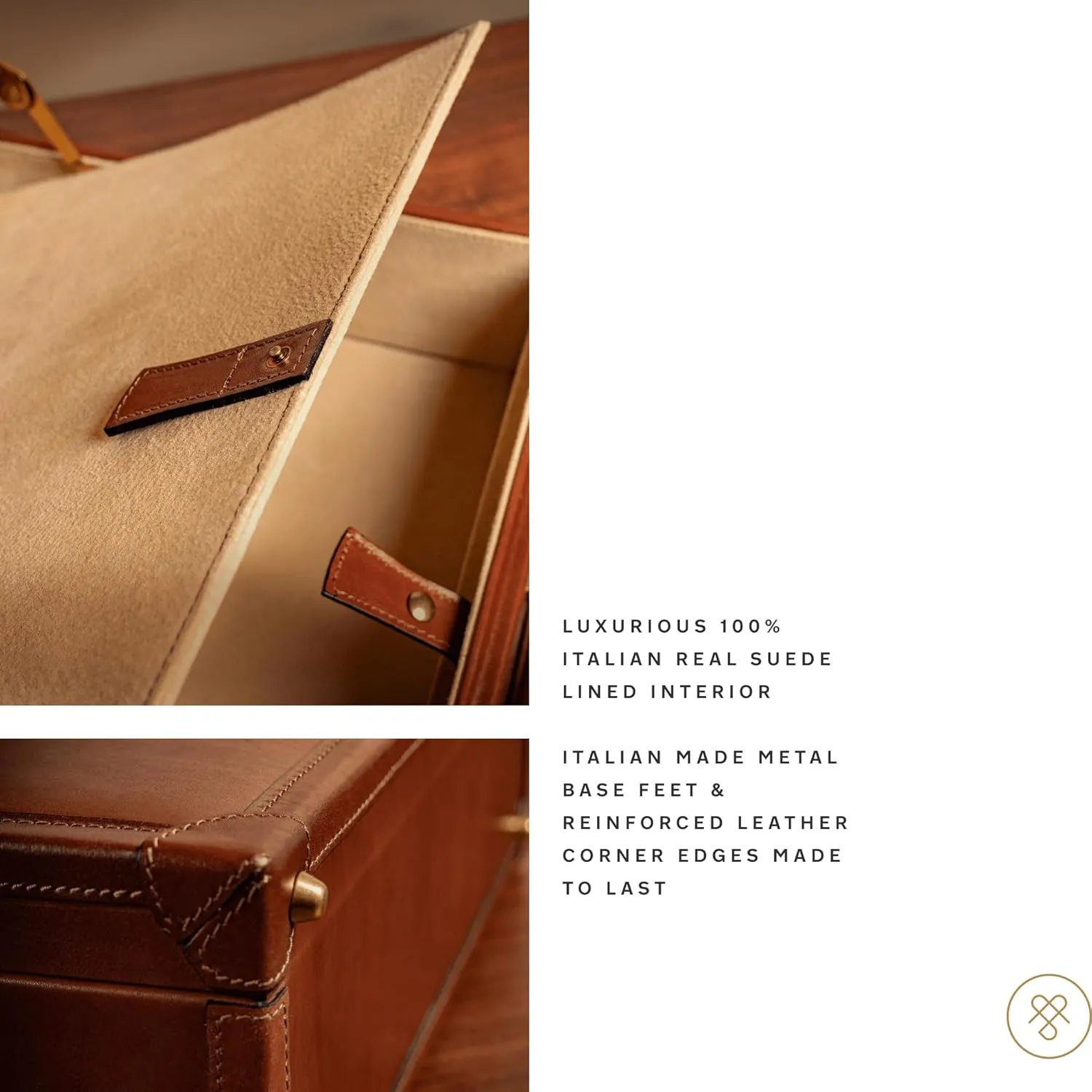 Maxwell Scott - Luxury Leather Large Square Box Attaché Briefcase with Combination - Handmade in Italy - The Buroni