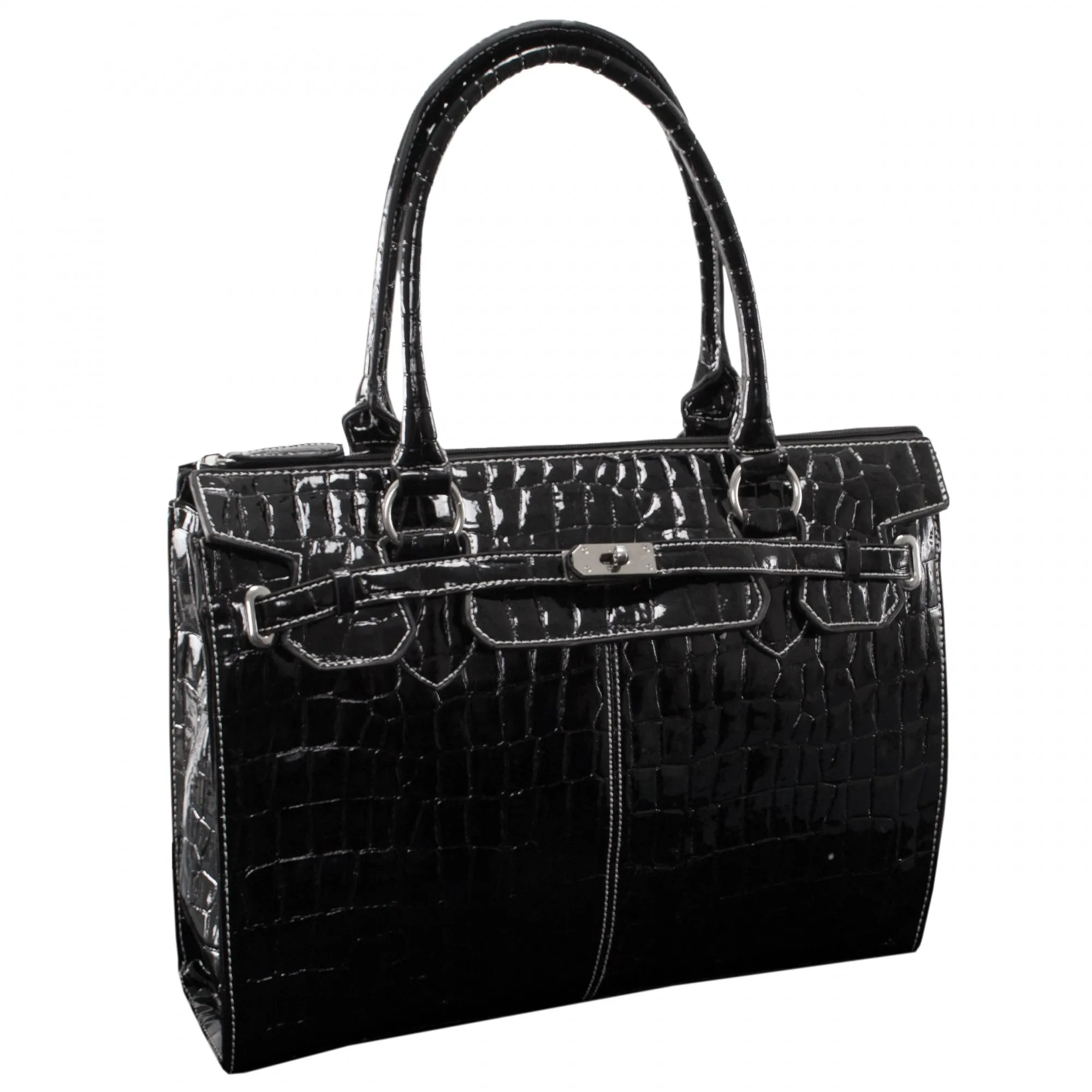 McKlein USA Francesca 14.1" Faux Patent Croco Leather Ladies' Laptop Briefcase