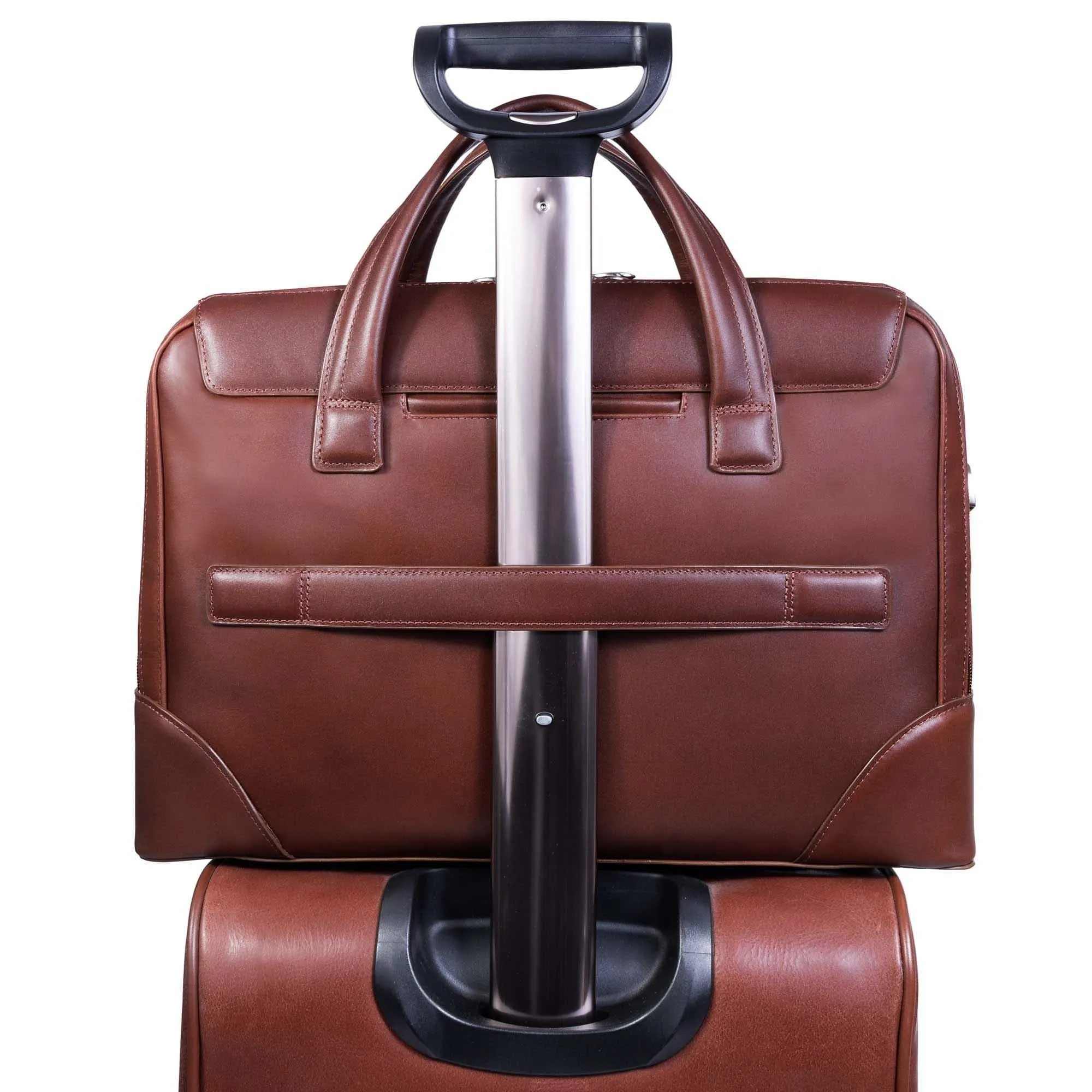 McKlein USA Harpswell 17" Leather Dual Compartment Laptop Briefcase