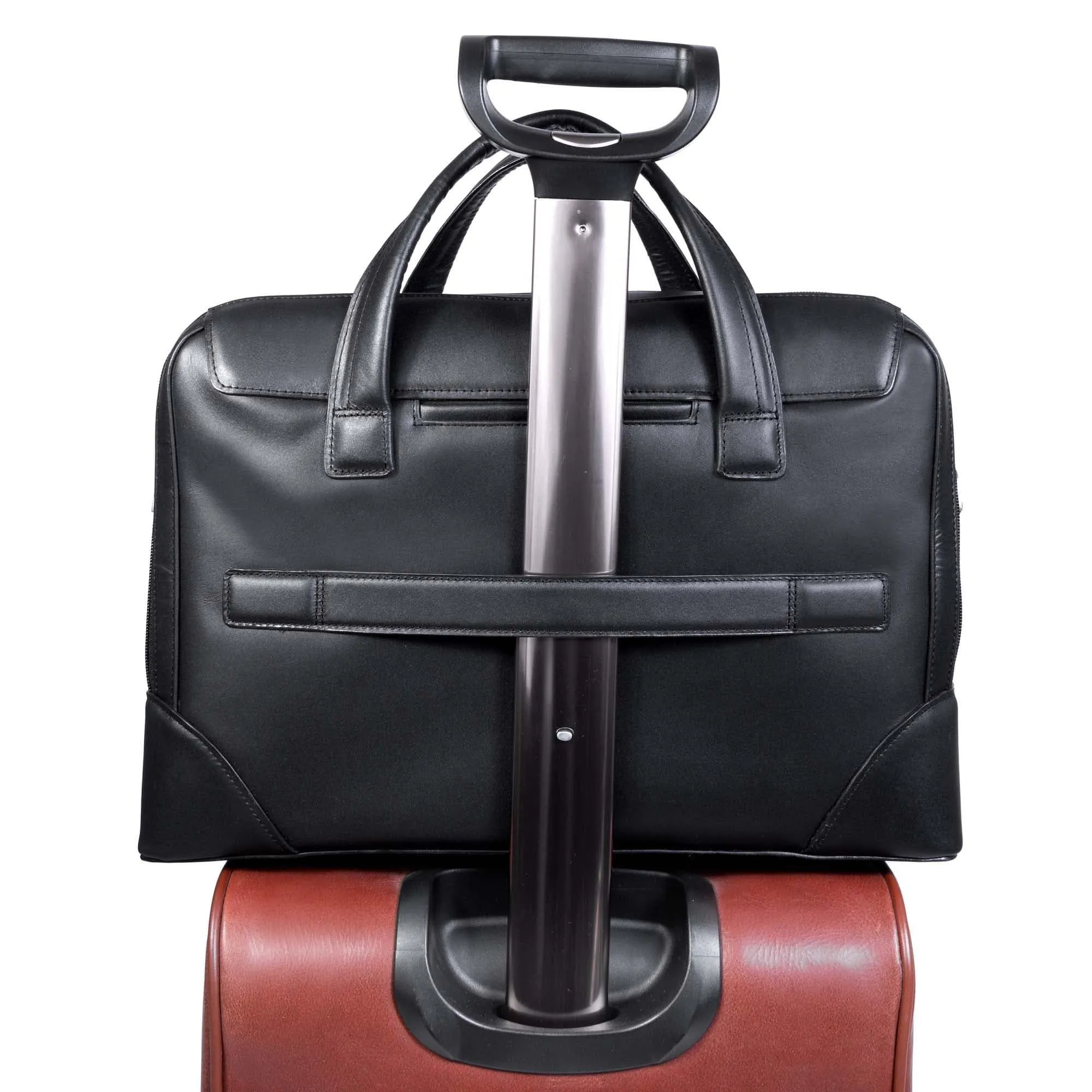 McKlein USA Harpswell 17" Leather Dual Compartment Laptop Briefcase
