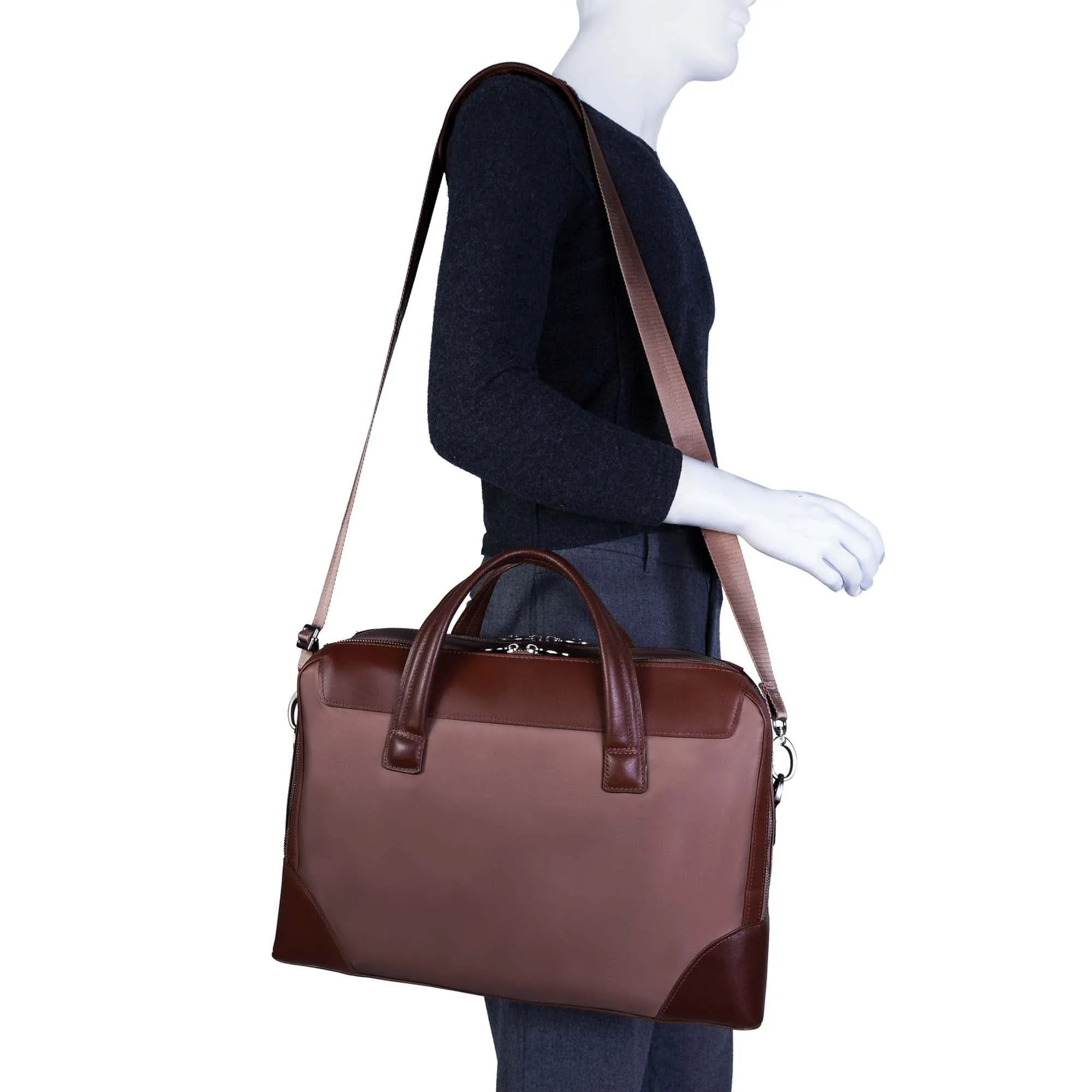 McKlein USA Harpswell 17" Nylon Dual Compartment Laptop Briefcase