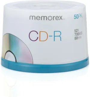 Memorex 700MB/80-Minute 52x Data CD-R Media 50-Pack Spindle