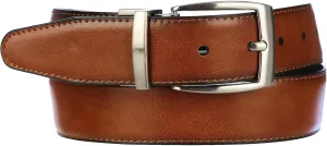 Mens 35MM Reversible Bonded Leather Belt Small Brown/black/silver