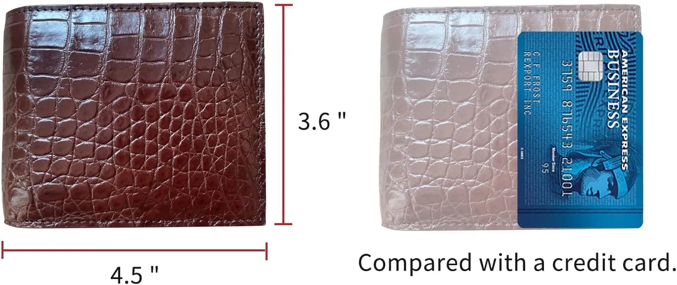 Men's Authentic Crocodile Wallet Alligator Leather Wallet Christmas Gift Birthday Present