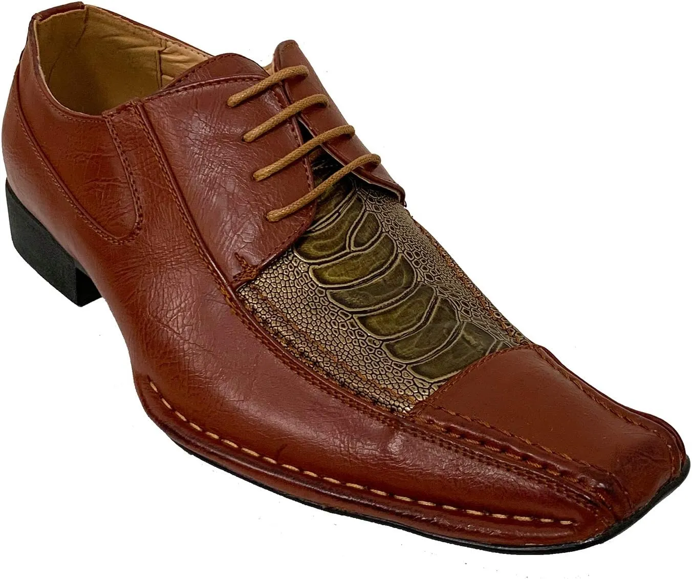 Men's Dress Shoes Lace Up Alligator Crocodile Oxfords Cowboy Western