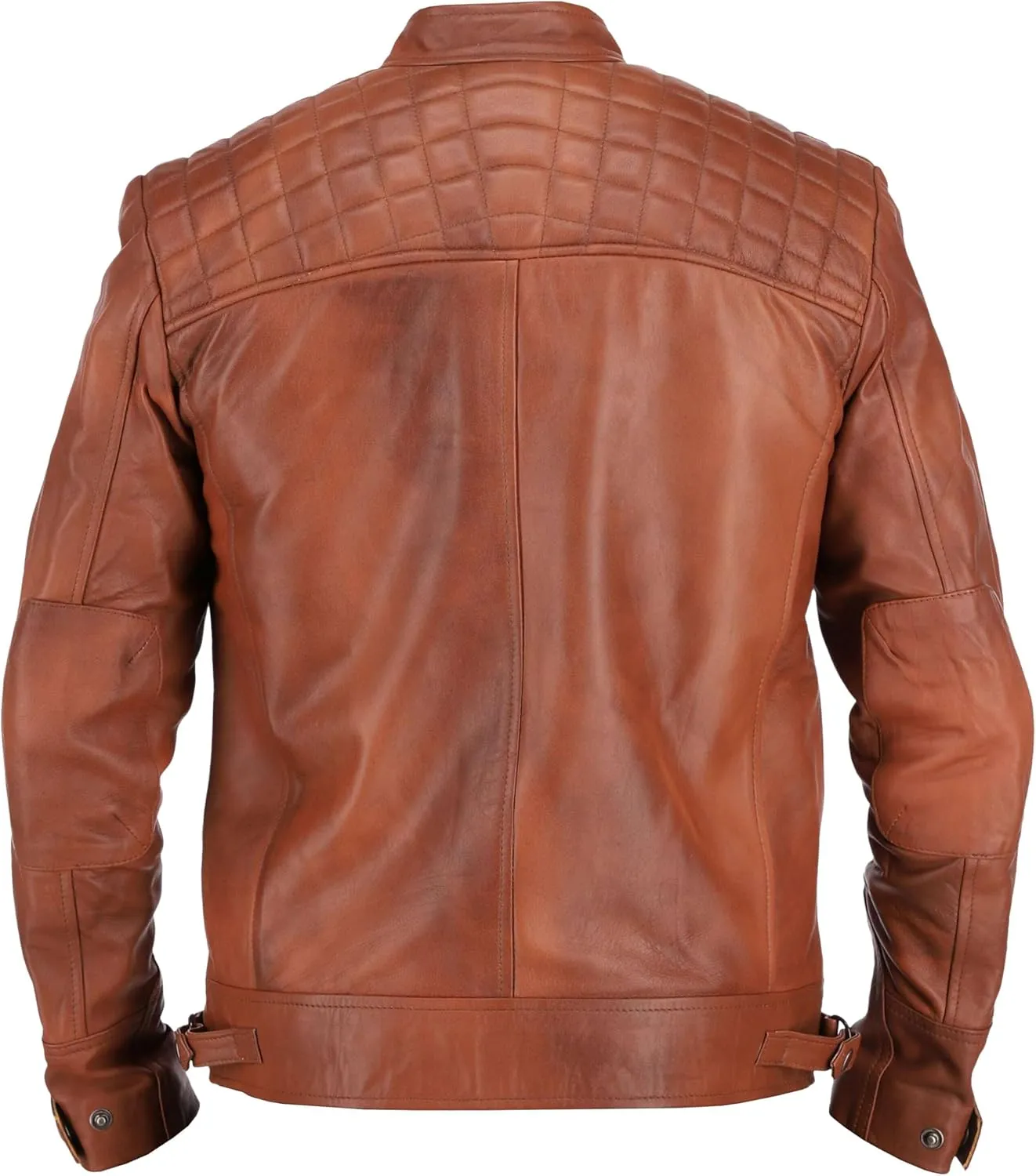 Men's Leather Jacket, Biker Style, Multiple Pockets, Black