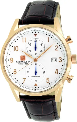 Men's S0921 Lugano Chronograph Stainless Steel and Brown Leather Dress Watch