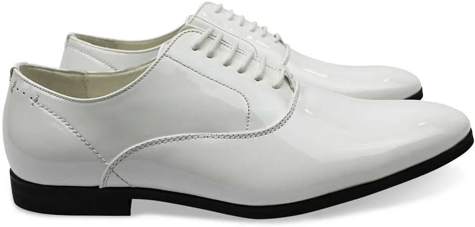 Men's Tuxedo Shoes Patent Leather Traditional Round Toe Lace Up Oxfords AZAR