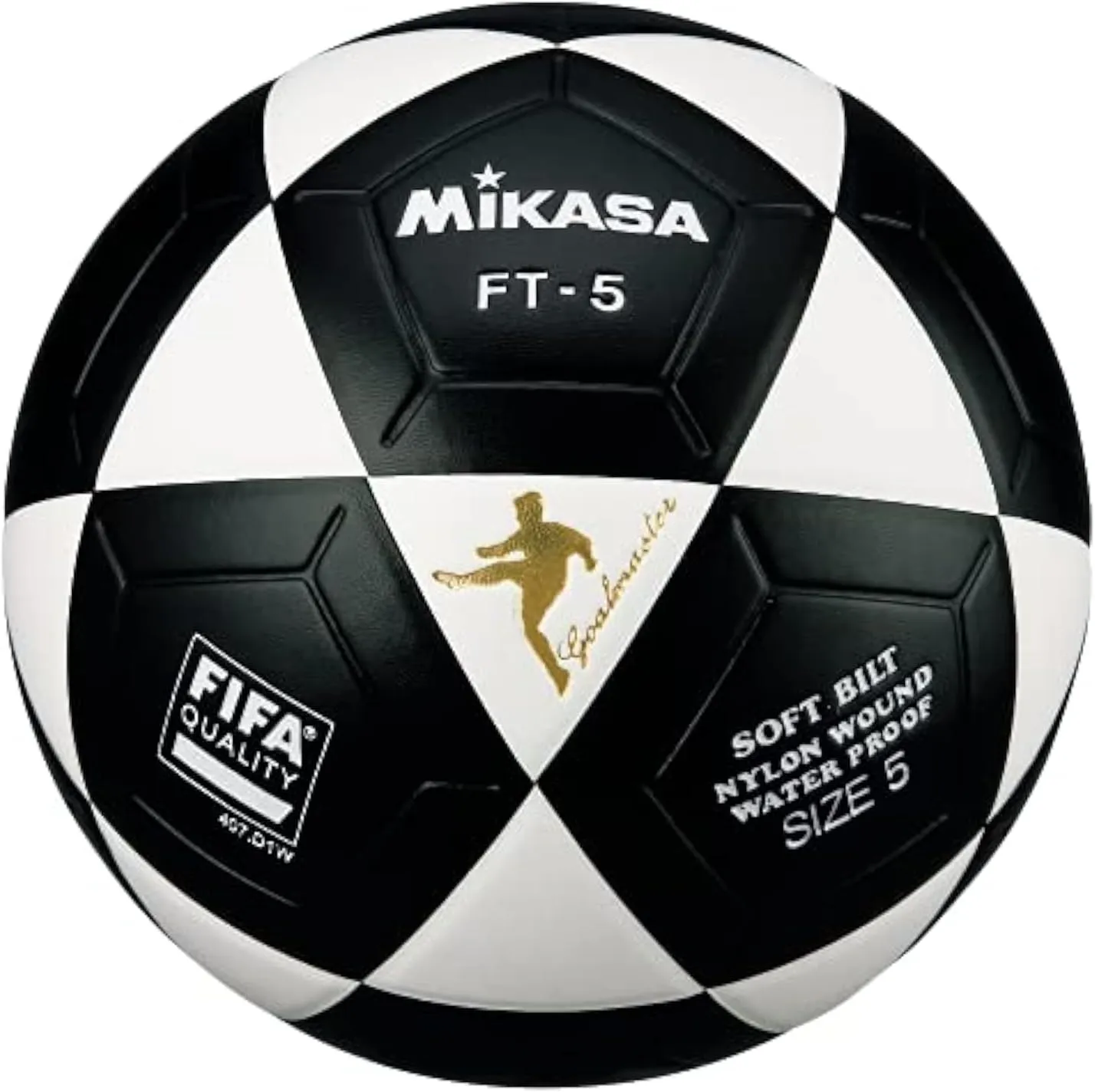 MIKASA FT5 Goal Master Soccer Ball Size 5 Official Footvolley Ball White Black