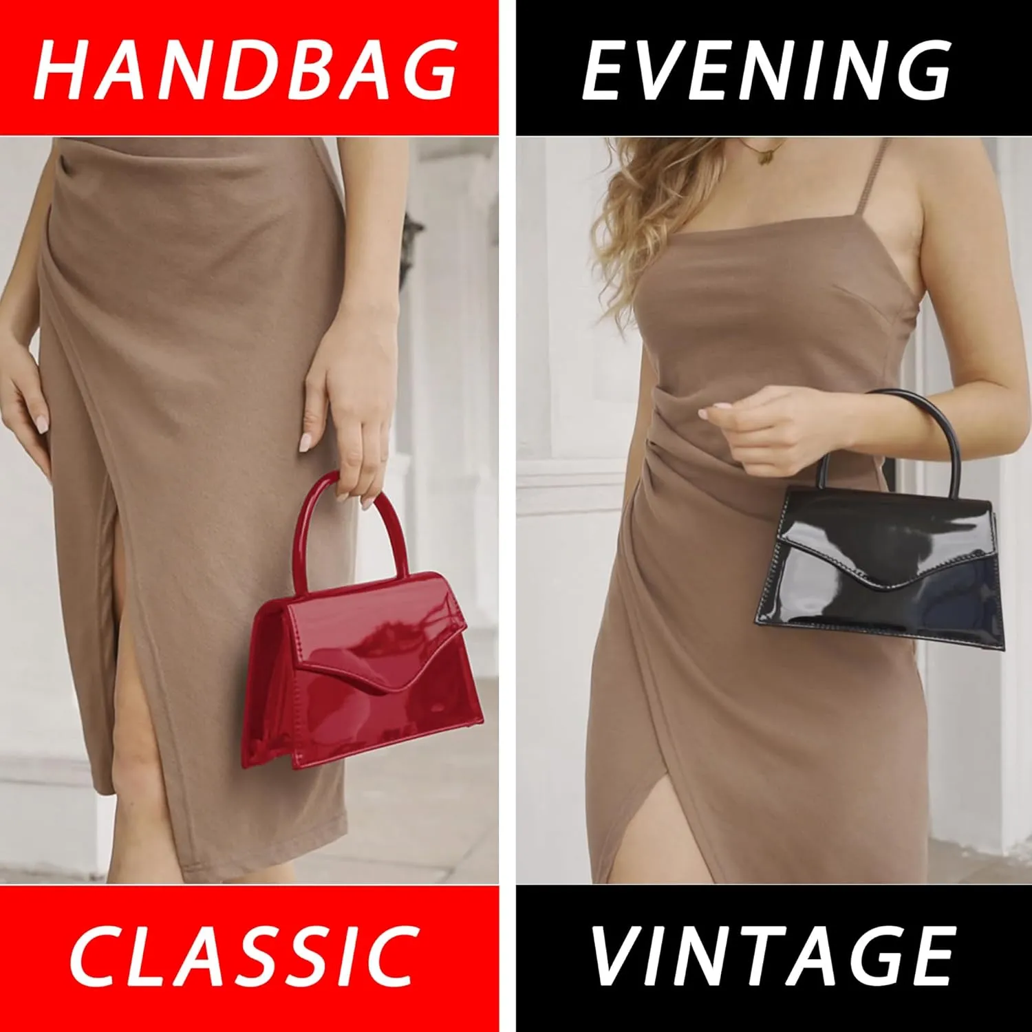 Milisente Women's Evening Bag Bridal Party Clutch Purses Cocktail Prom Handbags with Patent Leather