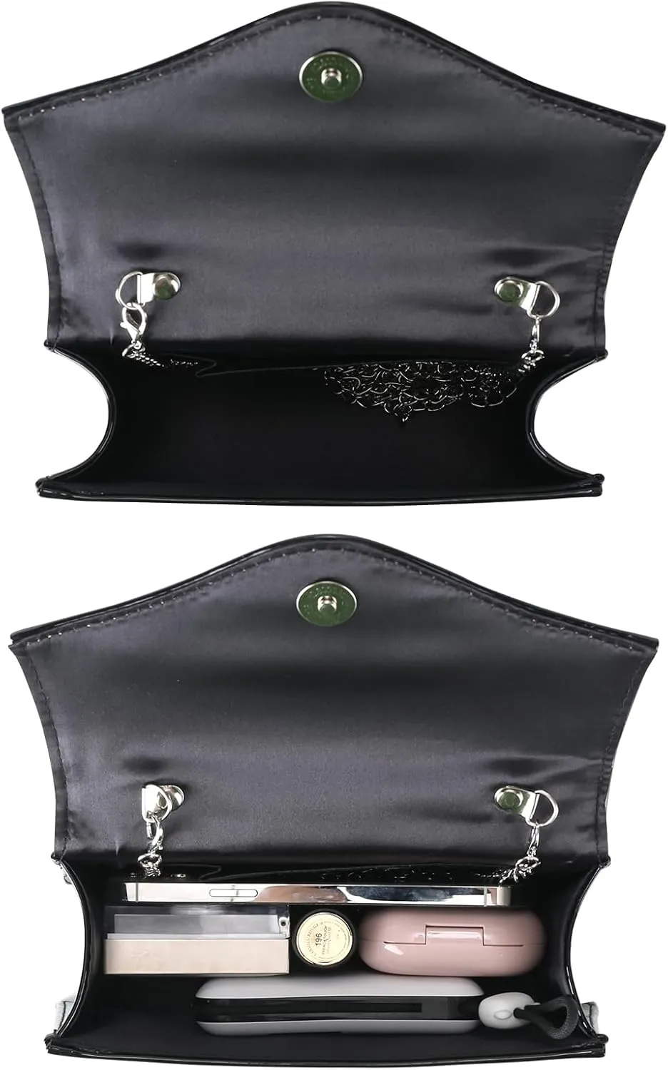 Milisente Women's Evening Bag Bridal Party Clutch Purses Cocktail Prom Handbags with Patent Leather