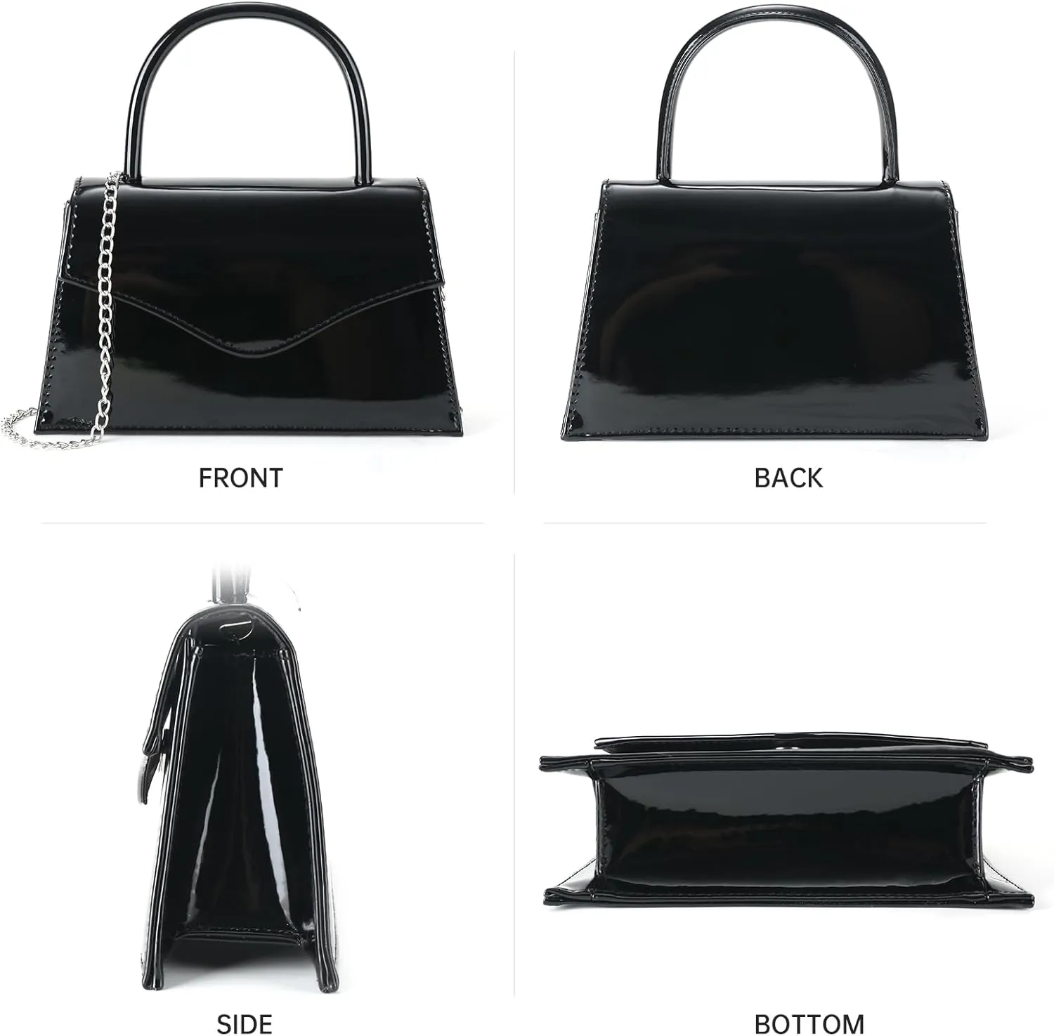 Milisente Women's Evening Bag Bridal Party Clutch Purses Cocktail Prom Handbags with Patent Leather